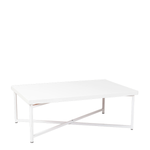 Couchtisch Kreuzgestell weiss Platte weiss 64 x 101 cm H 35 cm