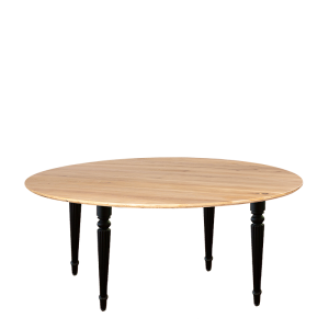 Tisch Natur rund mit schwarzen Beinen Ø 170 cm