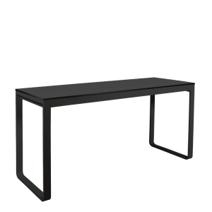 Table haute noire plateau noir 80 x 230 cm H 110 cm