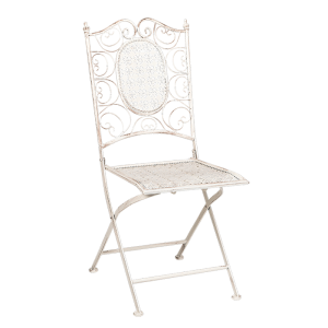 Chaise Chantilly blanche en fer forgé