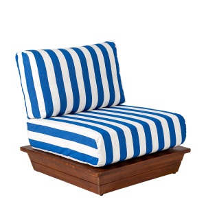 Fauteuil Lounge Beach Club Blue 76 x 76 cm H 70 cm