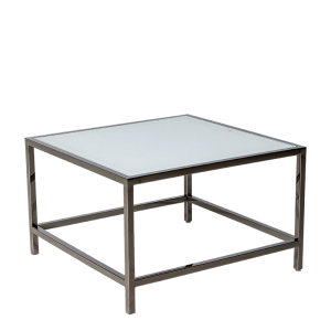 Table basse Unico carrée acier plateau blanc 65 x 65 cm H 40 cm