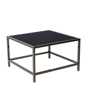 Table basse Unico carrée acier plateau noir 65 x 65 cm H 40 cm