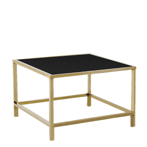 Table basse Unico carrée or plateau noir 65 x 65 cm H 40 cm