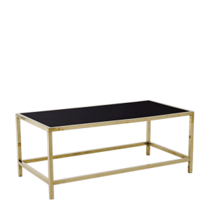 Table basse Unico rectangulaire or plateau noir 120x55 cm H 40cm