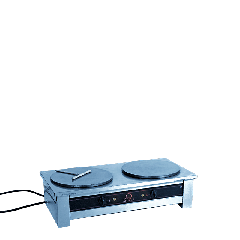 Crepes-Platte elektrisch 2 Anschlüsse + Crepes-Spachtel