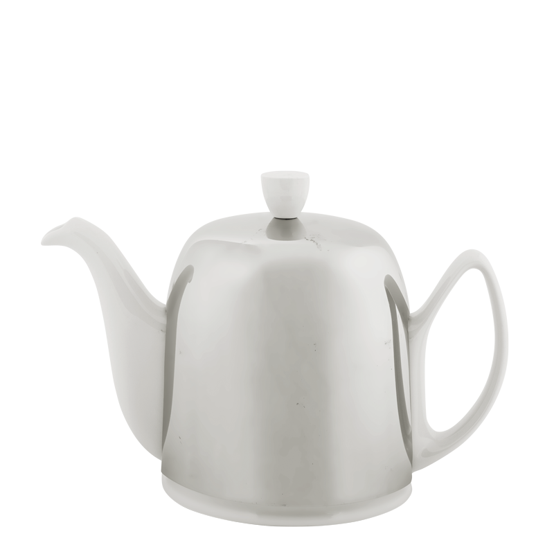 Teekanne Porzellan weiss Inox 140 cl
