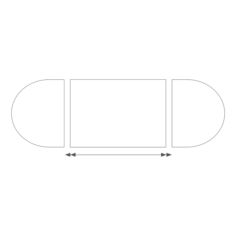 Table ovale de 150 x 700 cm