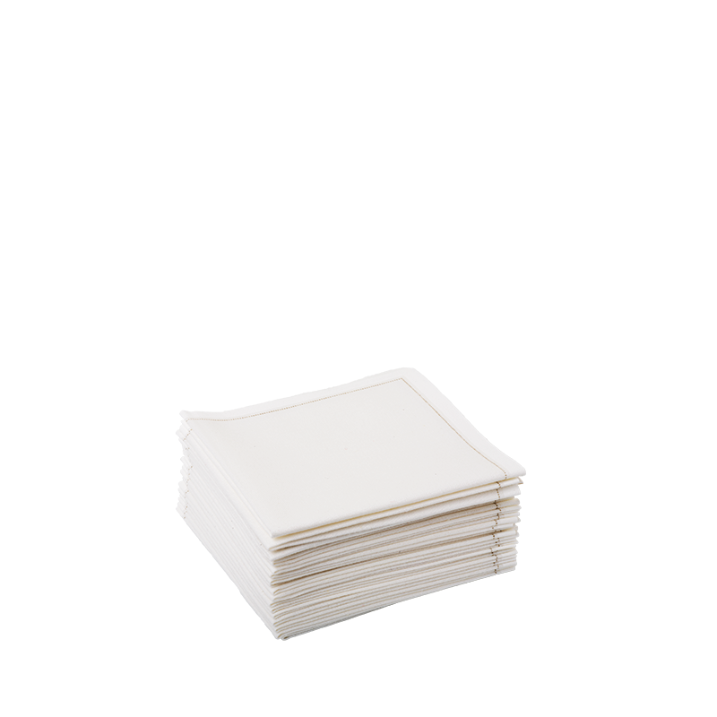 Cocktailservietten aus Stoff weiss 20 x 20 cm (30 Stück)