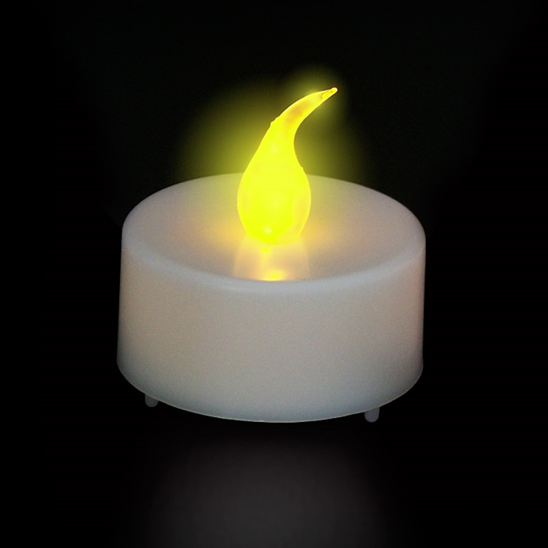 LED-Kerze bernstein Ø 3,6 cm (Brenndauer - 8-10h) mit Batterie