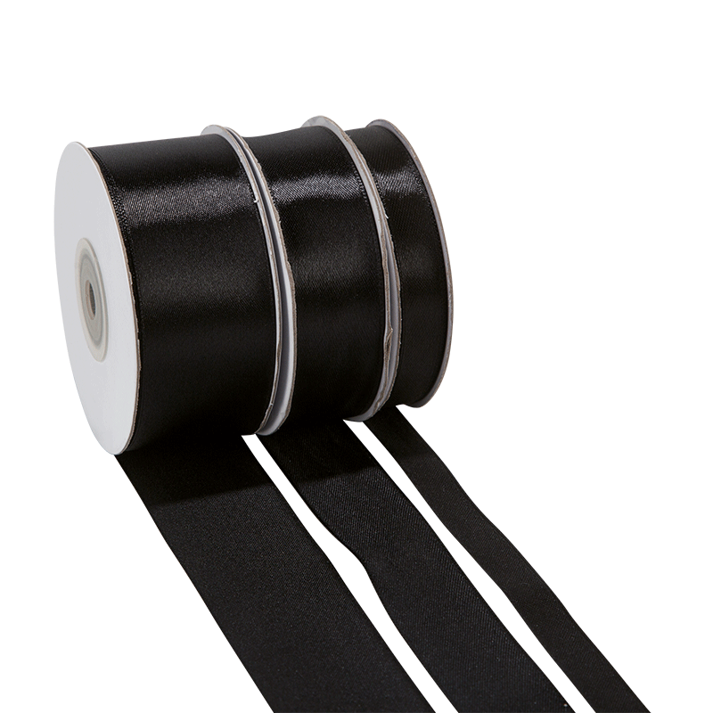 Seidenband schwarz – Breite: 25 mm – Rolle mit 25 m