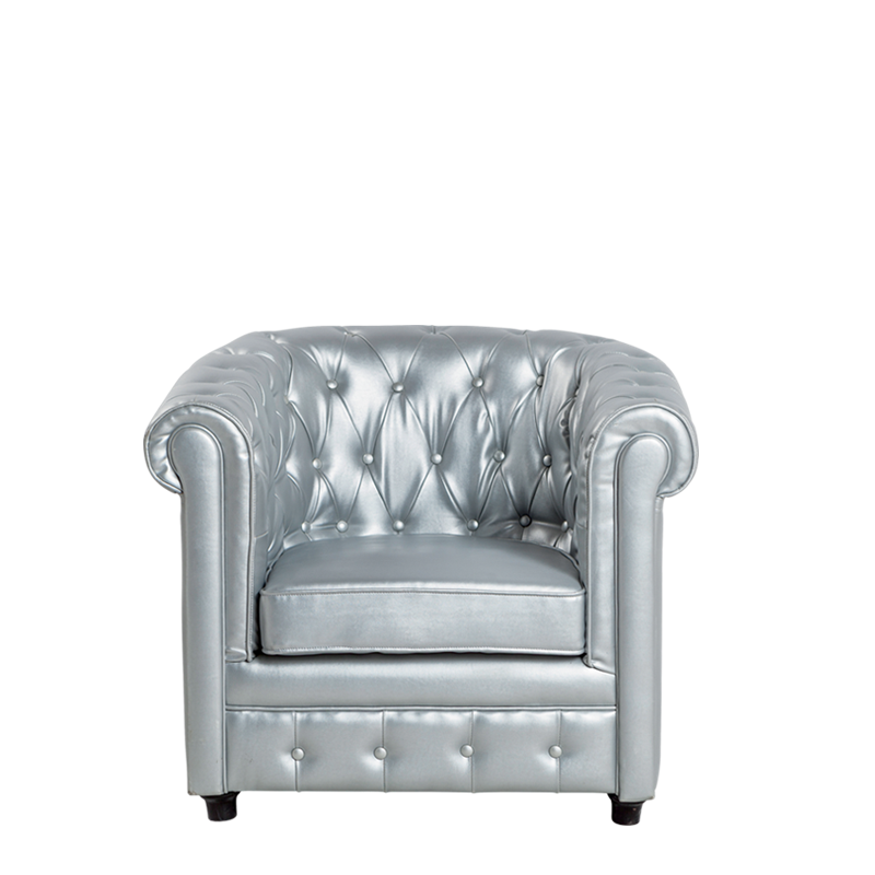 Sessel Chesterfield Silber L 82 B 75 H 75 cm
