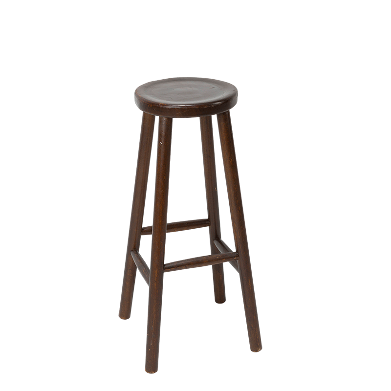Barstuhl / Hocker Holz schwarz Ø 27 cm H 72 cm