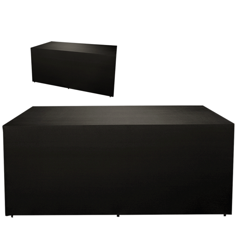 Buffet pliant houssé noir "4 faces" 100 x 200 cm sur roulettes