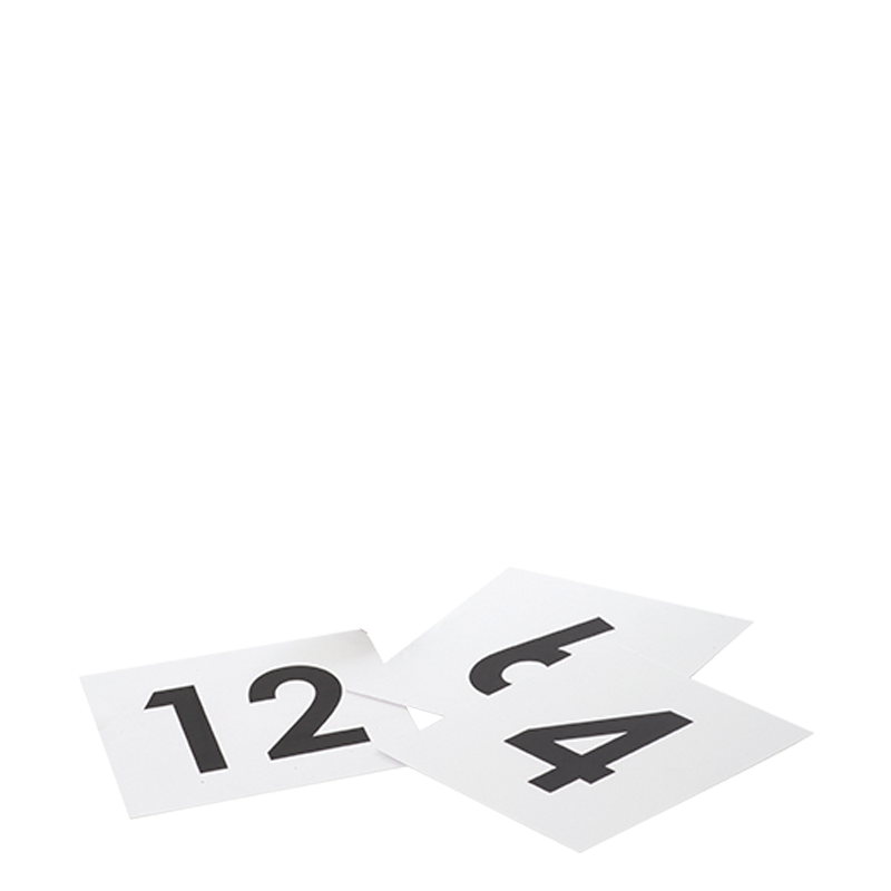 Tischnummer viereckig biegbar Set 1 bis 150