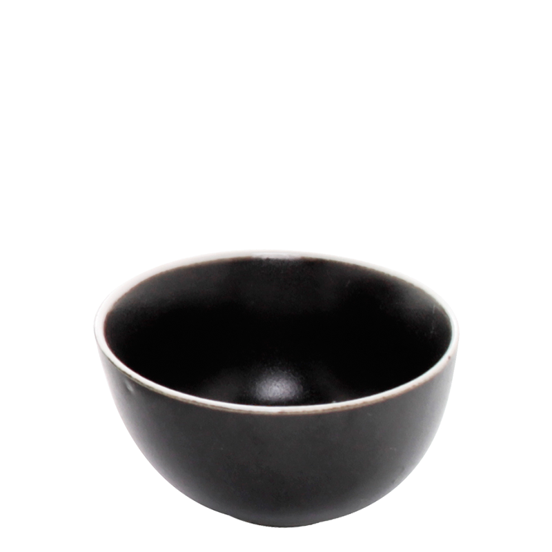 Bowl dunkelgrau mit weissem Rand Ø 8 cm H 4.5 cm 12,5 cl