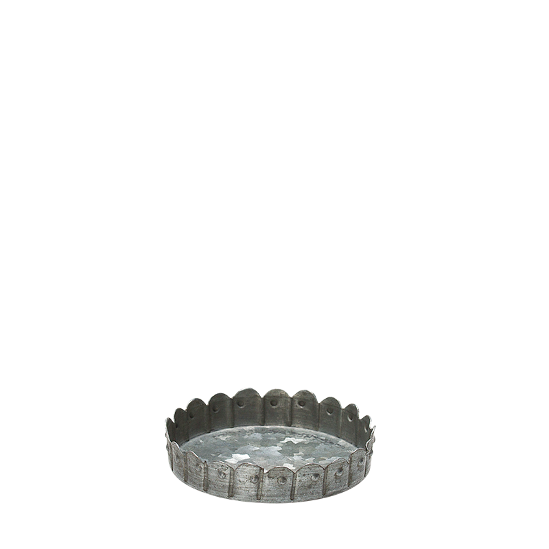 Kerzenhalter aus Zink mit Pünktchenmuster H 1,5 cm Ø 8 cm