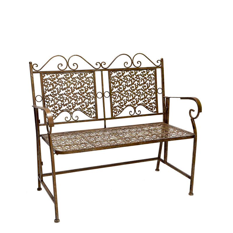 Sitzbank aus Schmiedeeisen 52 x 91 x 98 cm