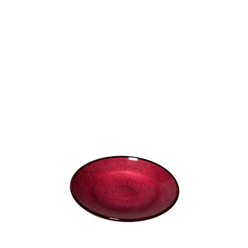 Brotteller Glas Rot Ø 14cm