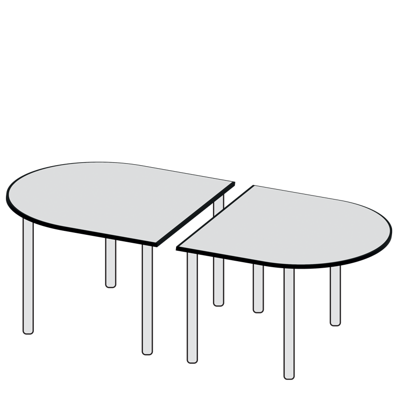 Tisch Oval 130 x 500 cm