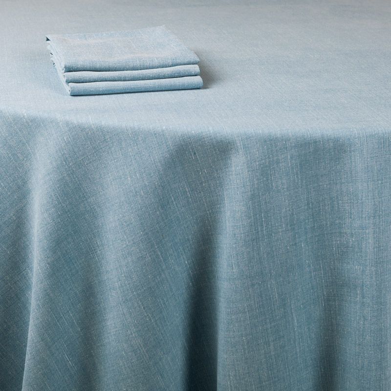 Tischläufer Leinen blau 50 x 390 cm