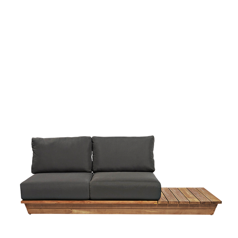 Sofa Lounge Teak Grey 76 x 204 cm H 70 cm
