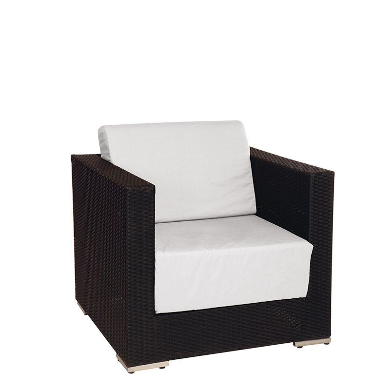 Fauteuil Lounge tressé gris 80 x 80 x 67 cm