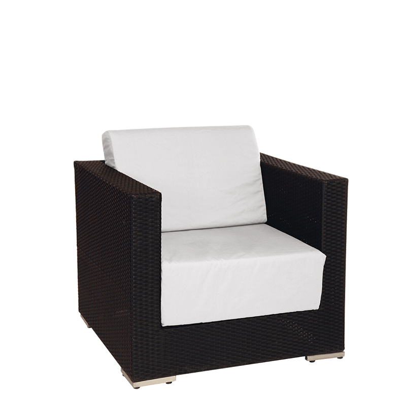 Sessel Lounge Grau geflochten 80 x 80 cm H 67 cm