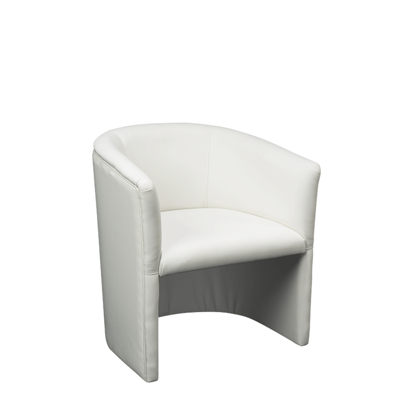 Fauteuil club Sim blanc 69 x 64 cm H 76 cm