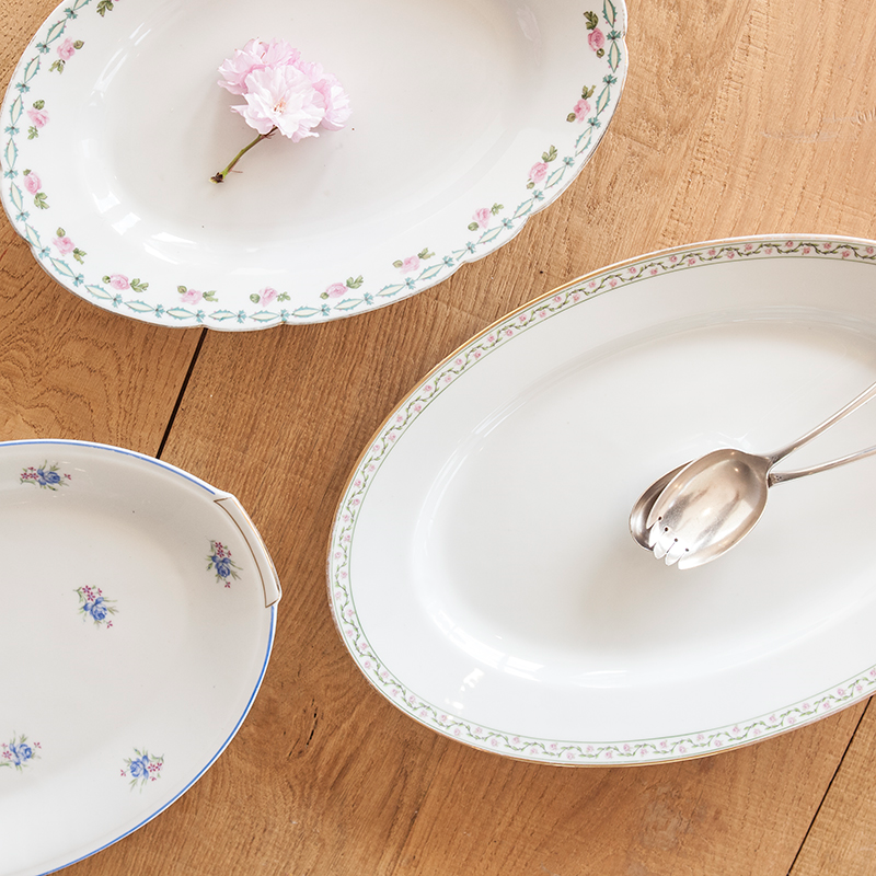 Platte oval Vintage floral