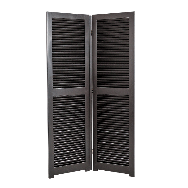 Paravent Louisiane schwarz L 130 cm (65 cm x 2) H 205 cm
