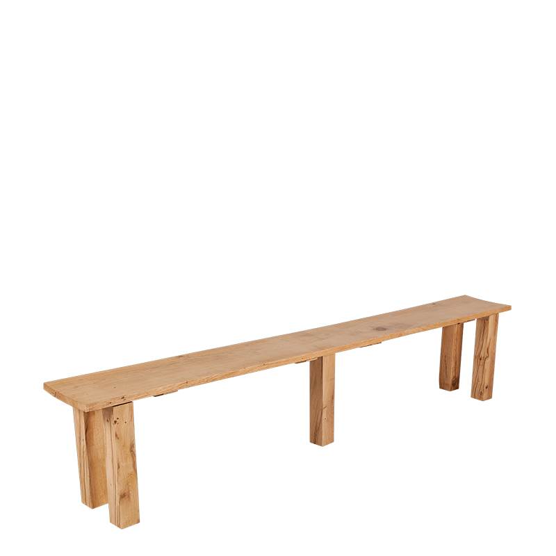 Banc nature en chêne 30 x 240 cm H 47 cm