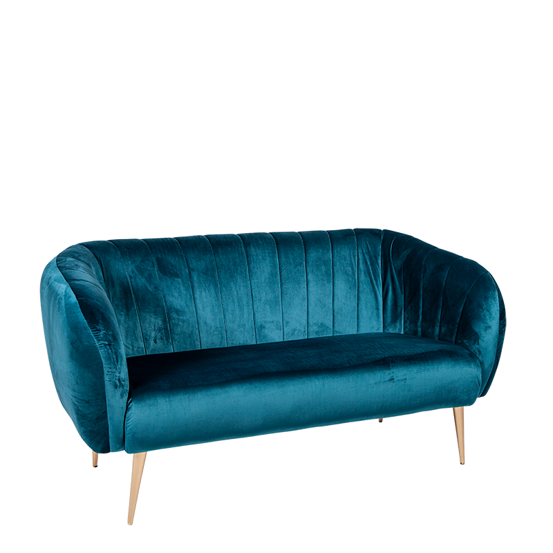 Sofa Juliette blaugrün T 78 x B 165 cm H 85 cm