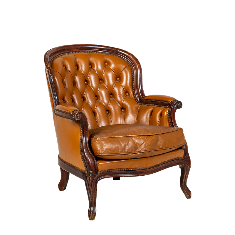 Fauteuil bohème style cuir vintage