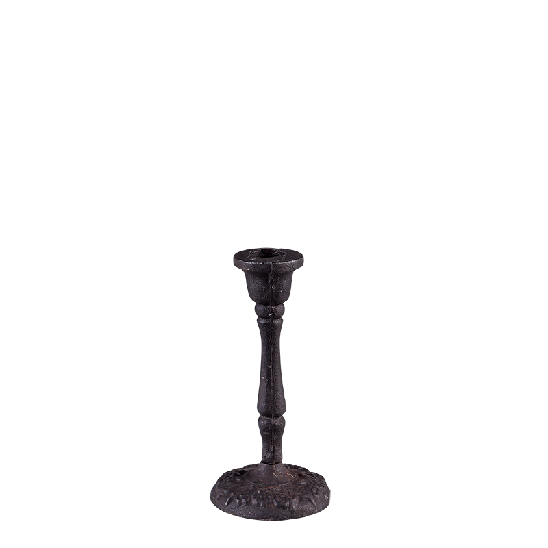 Kerzenhalter Vintage klein schwarz  H 16 bis 19,5 cm