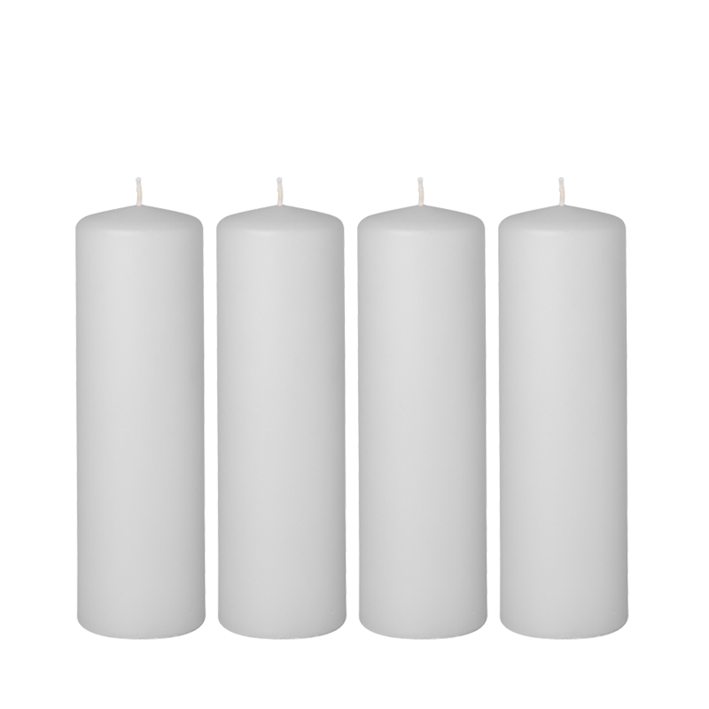 4er-Pack Kerzen Zylinder weiss Ø 6 cm H 20 cm