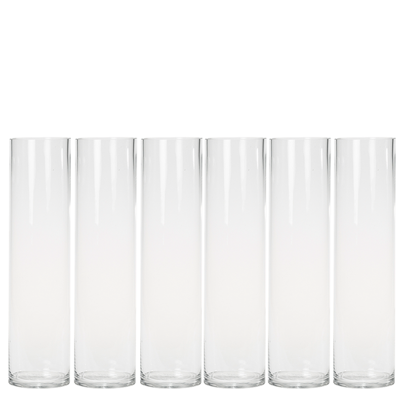6er-Pack Zylinderförmige Vase Ø 10 cm H 40 cm