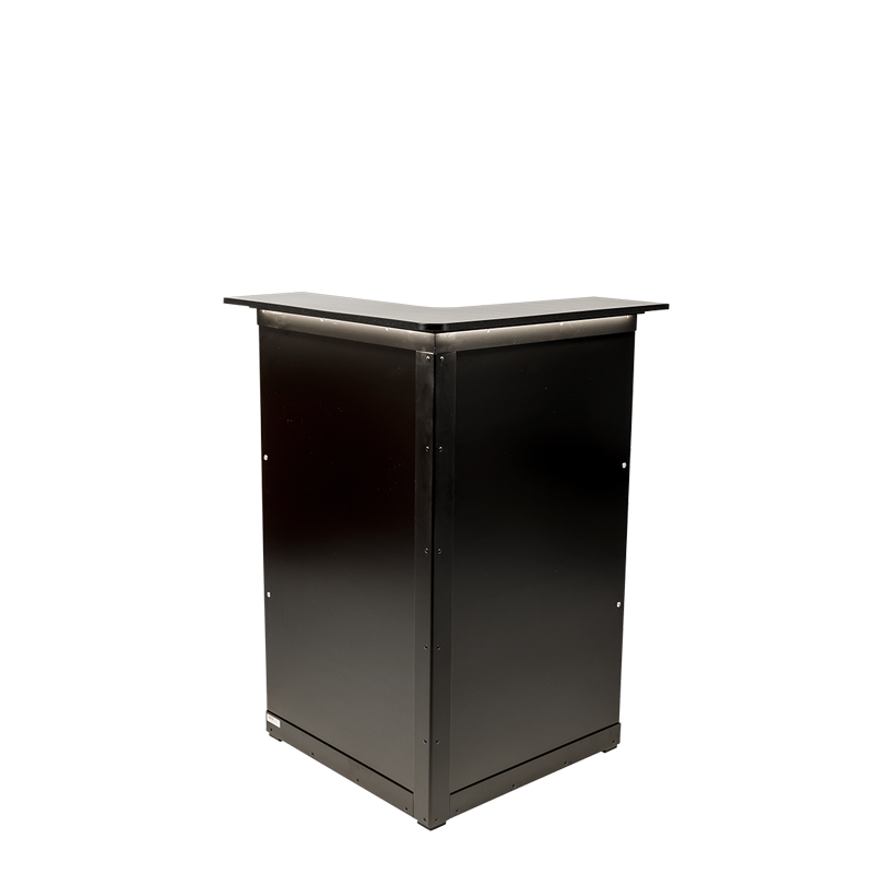 Bar Lenox klappbar beleuchtet schwarz, Eckmodul 66 x 66 H 118 cm