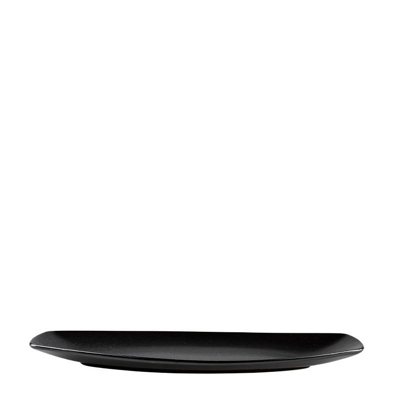 Platte lang oval schwarz 38,5  x 15 cm