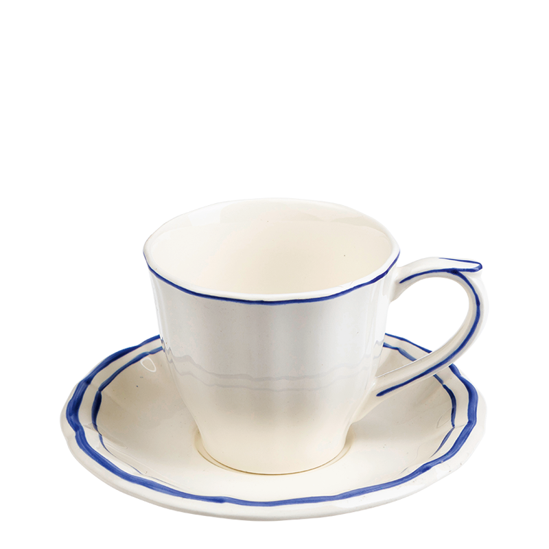 Teetasse und Unterteller Gien blau 17,5 cl