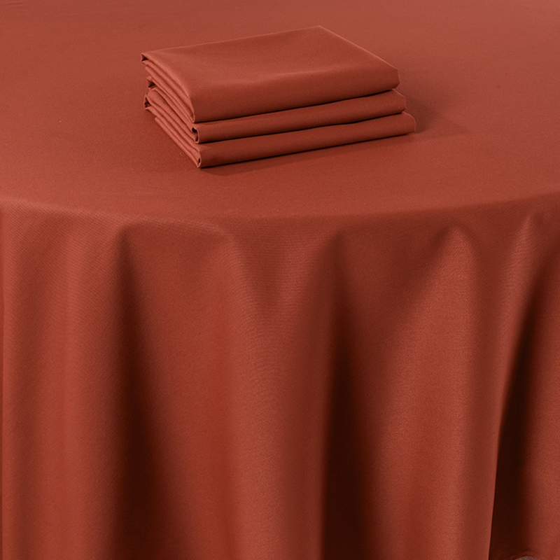 Nappe Marjorie terracotta 180 x 350 cm ignifugée M1