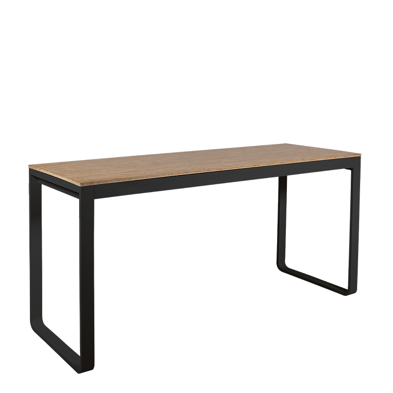 Table haute noire plateau nature 80 x 230 cm H 110 cm