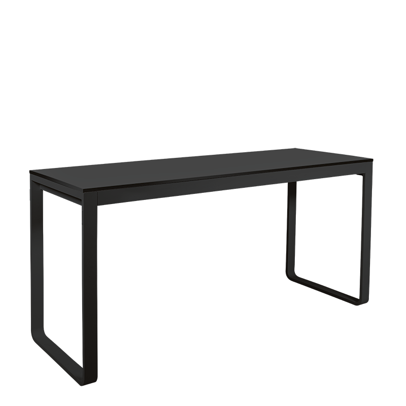 Hochtisch schwarz mit Platte schwarz 80 x 230 cm H 110 cm