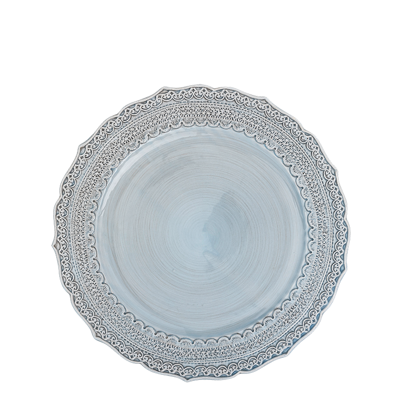 Assiette plate Dentelle bleu pastel Ø 28 cm