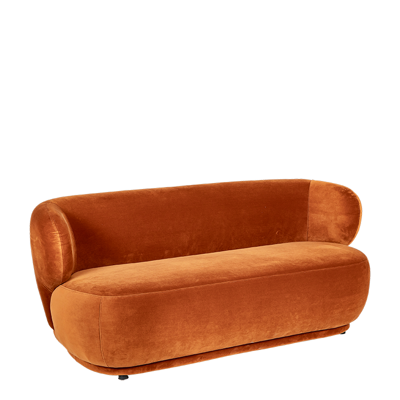 Sofa Elton Samt terrakotta 78 x 170 cm H 70 cm