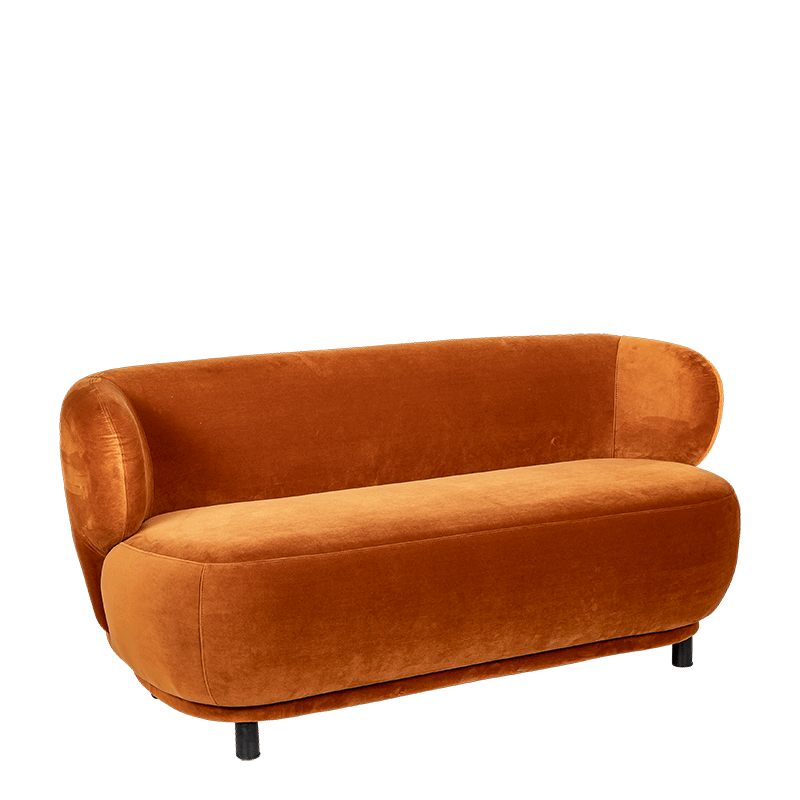 Sofa Elton Samt terrakotta mit Erhöhung 78 x 170 cm H 80 cm