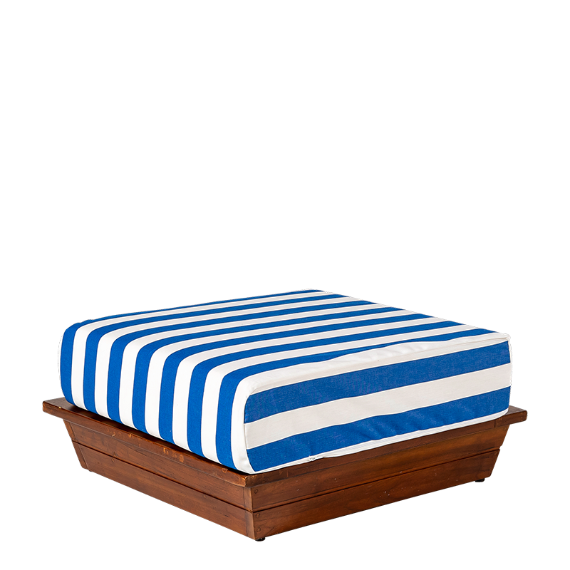 Pouf Lounge Beach Club Blue 76 x 76 cm H 36 cm