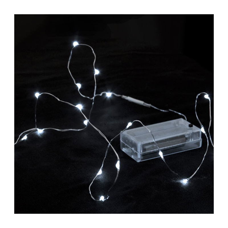 Guirlande 12 LEDS gouttes d'eau blanc froid 120 cm avec piles