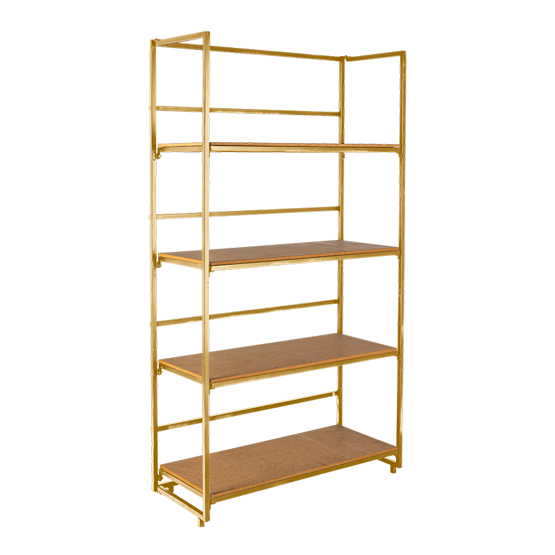 Regal Gold und holzfarben 40 x 80 cm H 180 cm