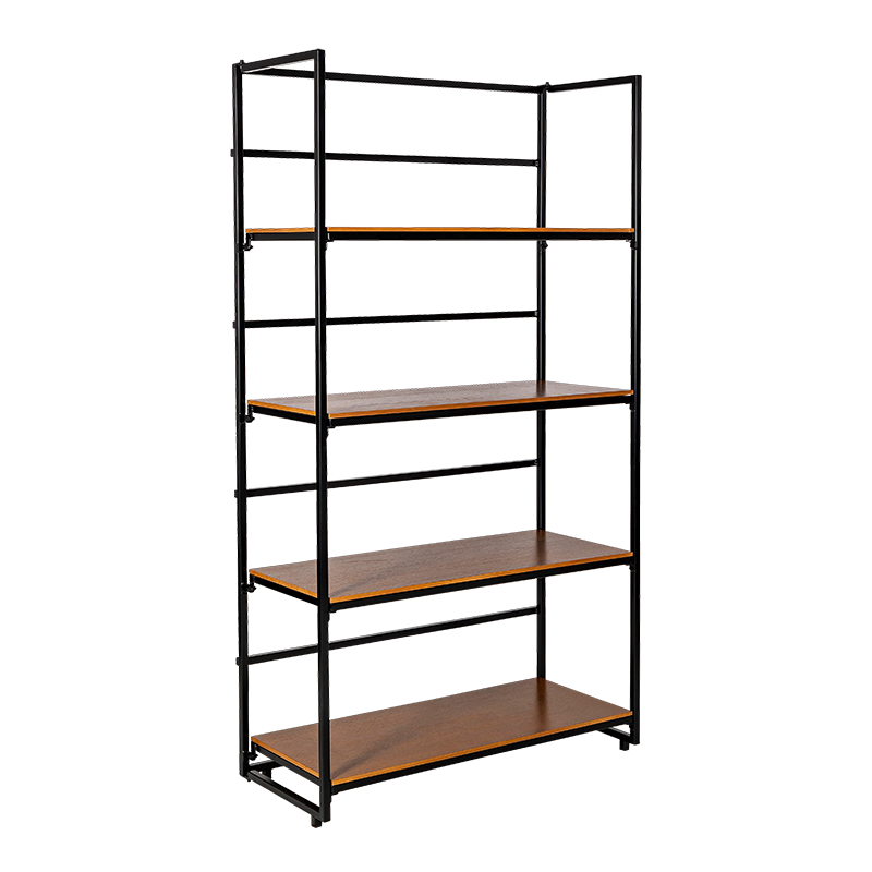 Etagère noire et bois 40 x 100 cm H 180 cm